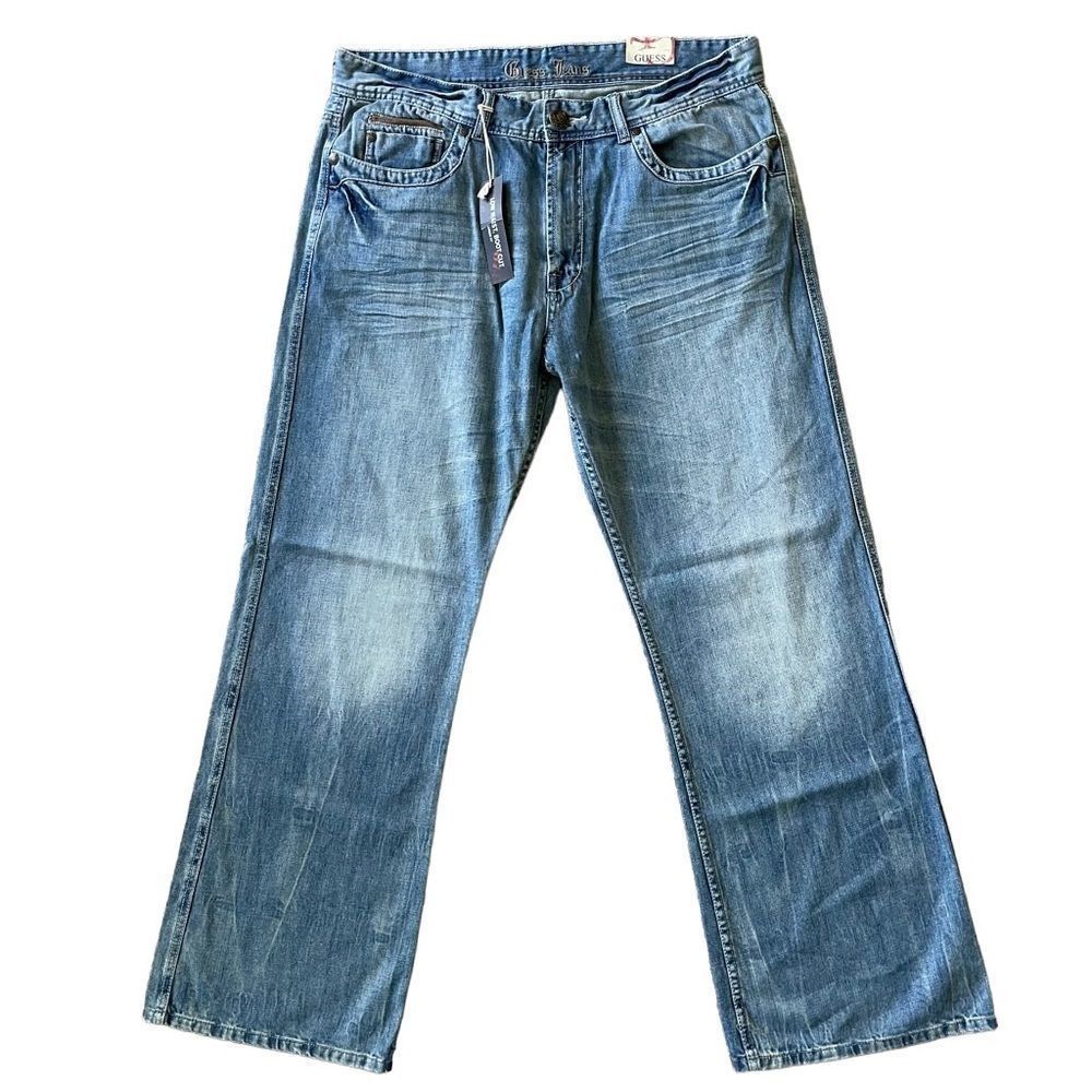 GUESS NWT  Low Waist Boot Cut Laredo Fit Distressed Denim Jeans Men’s Size 38